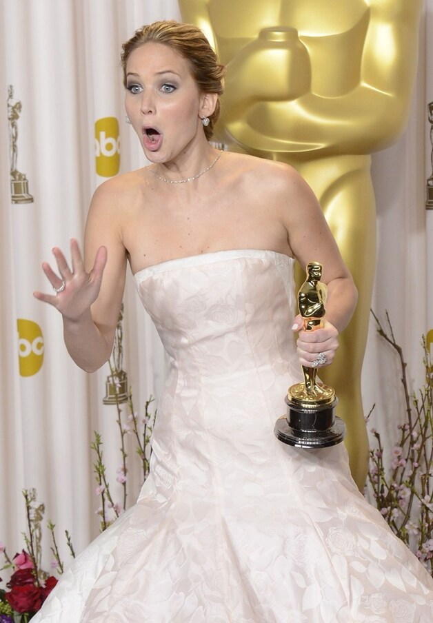 Jennifer Lawrence op de Academy Awards