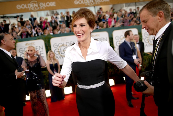 Julia Roberts tijdens de Golden Globe Awards.