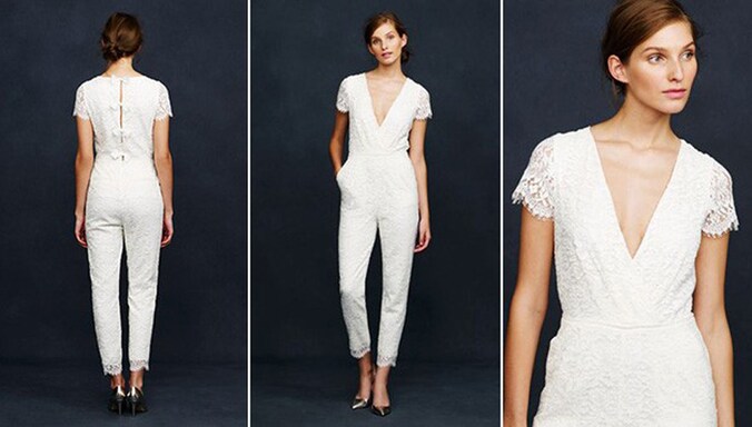 De jumpsuit van J. Crew.