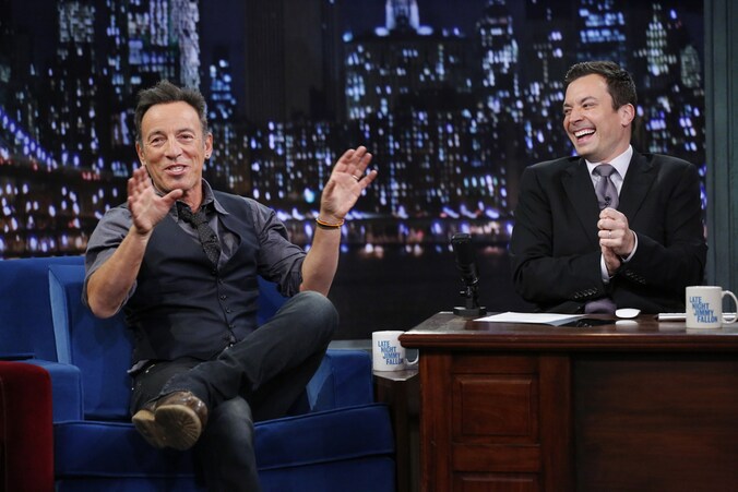 Bruce Springsteen te gast in de talkshow van Jimmy Fallon.