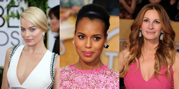 Margot Robbie (L), Kerry Washington (M) en Julia Roberts (R).