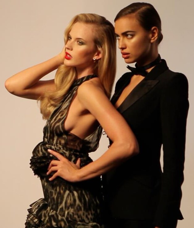 Irina Shayk (r) en Anne Vyalitsyna.