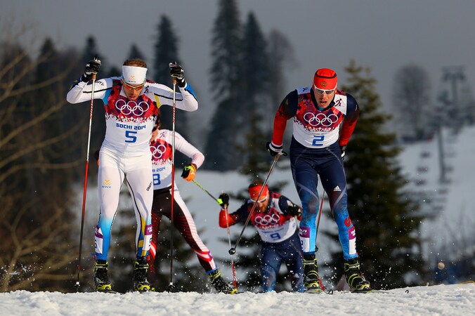 Langlaufers in Sochi.