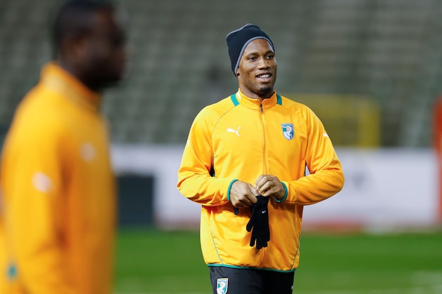 Didier Drogba, ster van de Ivorianen.