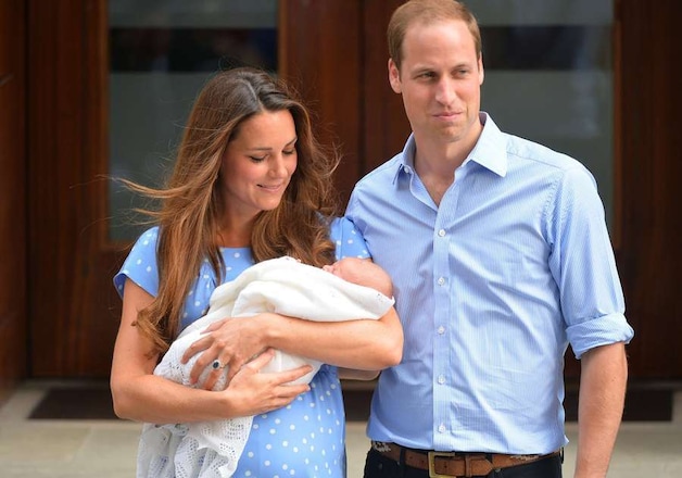 Kate Middleton, prins William en baby George.
