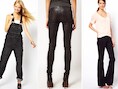 De tuinbroek, jeans met glanzende laag en brede jeans.