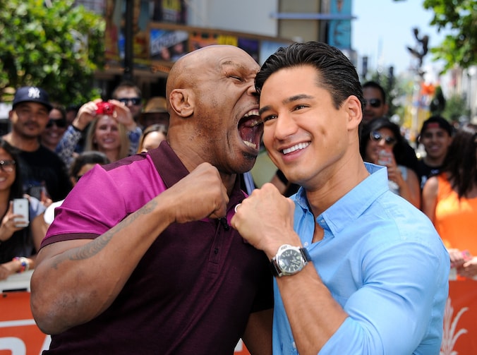 Mike Tyson (links) eerder deze week in Los Angeles.