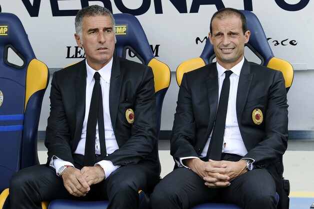 Allegri (r) moét zich plaatsen voor de CL