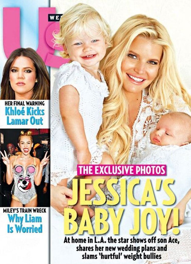 Jessica Simpson, dochter Maxwell (15 maanden) en zoontje Ace Knute Johnson.