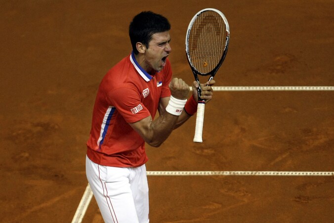 Djokovic viert zijn overwinning