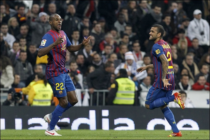 Eric Abidal en zijn maatje Dani Alves