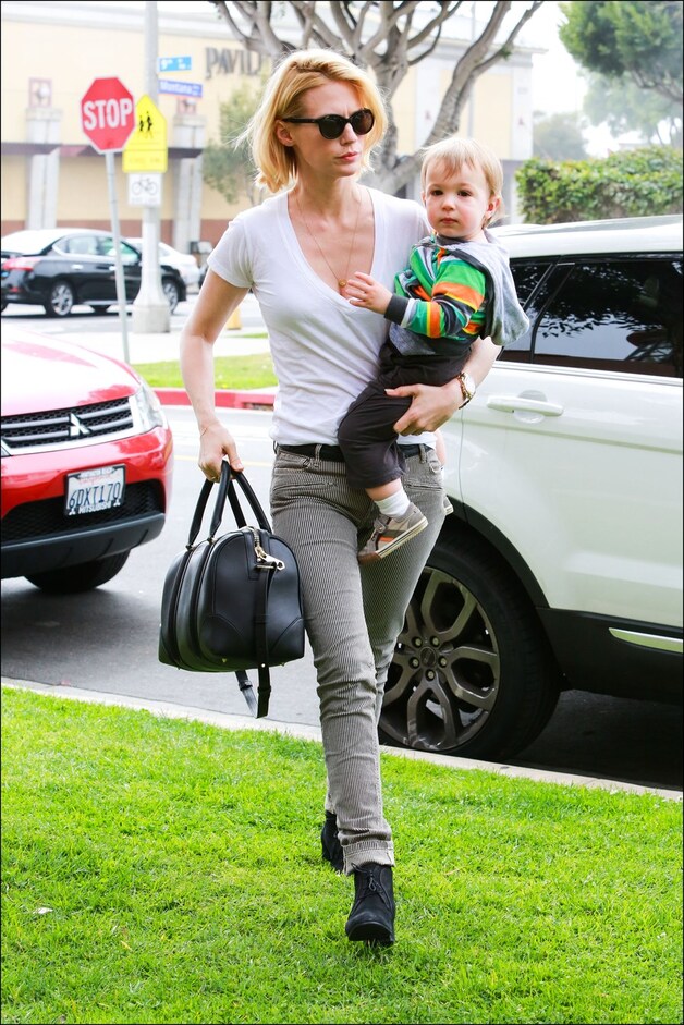 January Jones en zoon Xander.