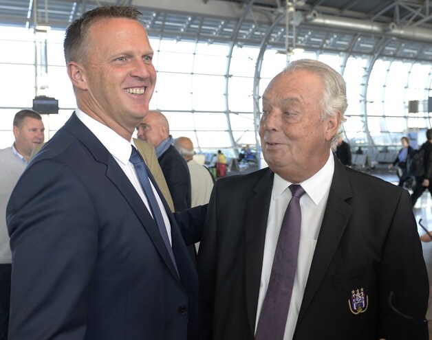 Roger Vanden Stock, hier naast huidig coach John Van den Brom.