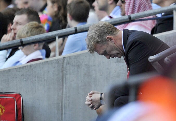 David Moyes tijdens het duel met ManCity.