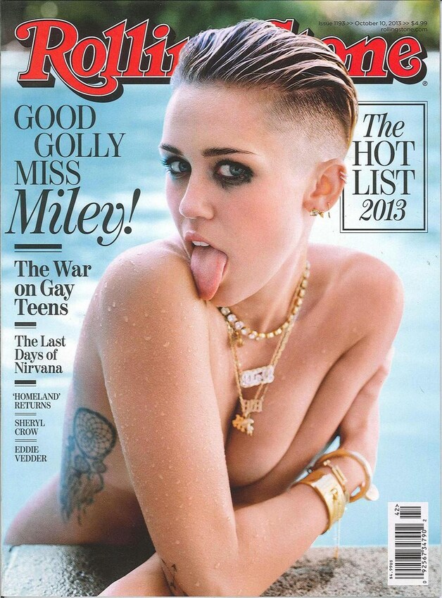 Miley Cyrus op de cover van Rolling Stone.