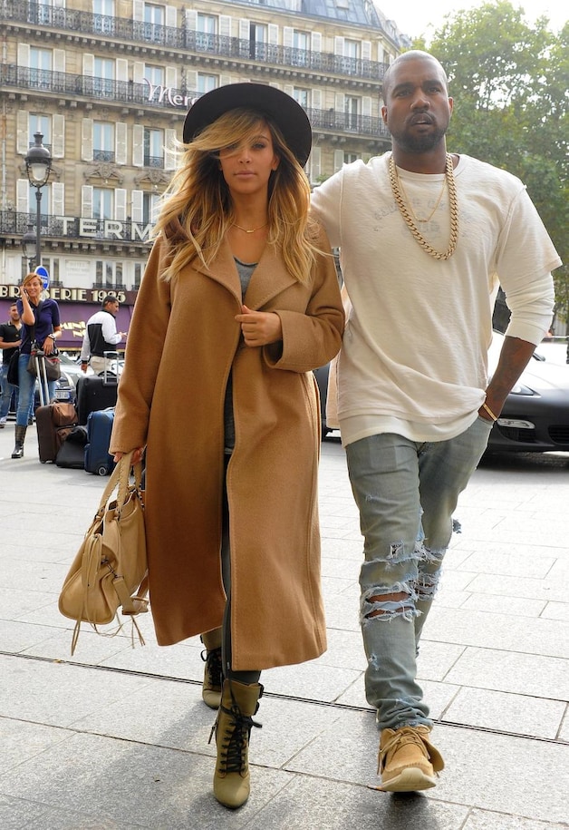 Kim & Kanye op de modeweek in Parijs.