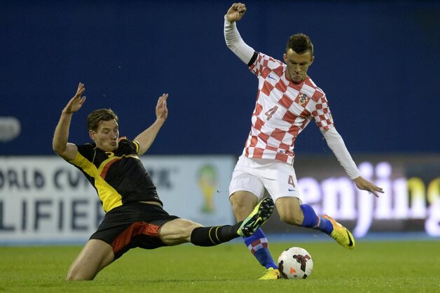 Ivan Perisic faalde bij de 0-1 en werd bij de rust vervangen.