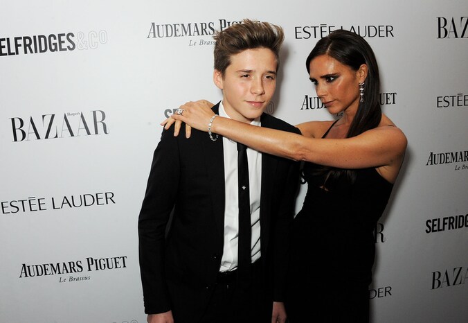 Victoria met haar zoon Brooklyn.