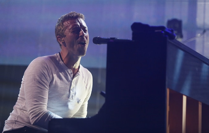 Martin met zijn band Coldplay aan het werk in Texas.