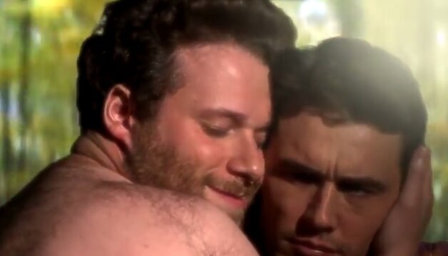 Roger (links) en Franco tijdens de parodie van Bound