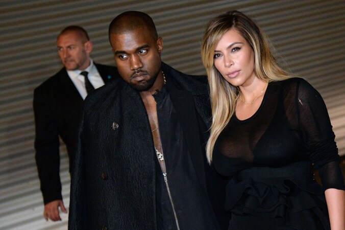 Kanye West en zijn aanstaande bruid Kim Kardashian