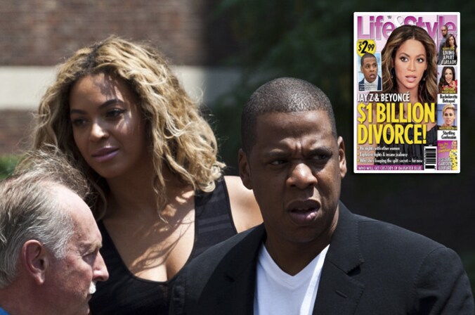 Beyoncé (midden) en Jay-Z (rechts).