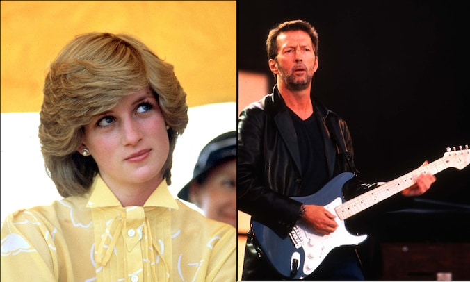 Prinses Diana en Eric Clapton. "Ze gooiden elkaar wellustige blikken toe", verklaart een gemeenschappelijke vriend in de nieuwe biografie van Clapton.