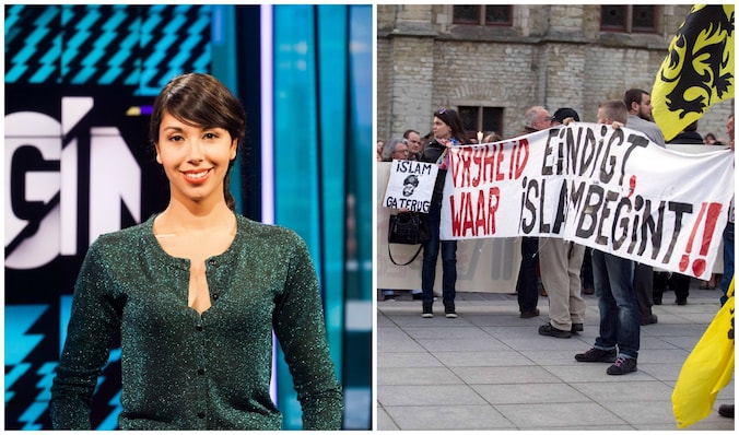 VRT-journaliste Danira Boukhriss moest het ontgelden op de Pegida-betoging.