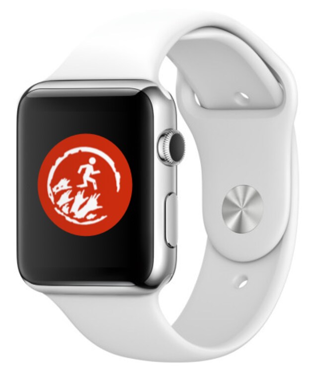 Het smartwatch-spelletje 'Zombies, Run!', waarin je niet alleen moet rennen voor je gezondheid, maar ook om een fictieve horde zombies van je lijf te houden.