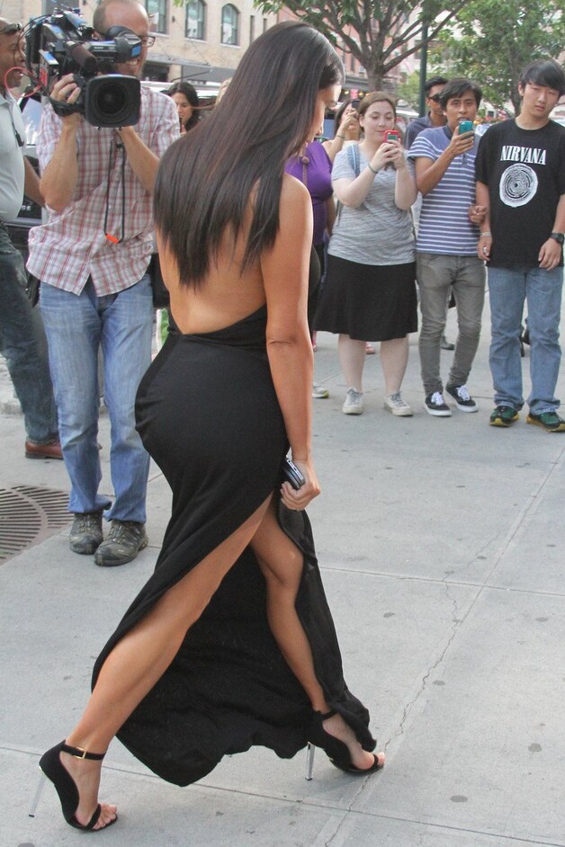 Kim Kardashian gisteren in Manhattan.