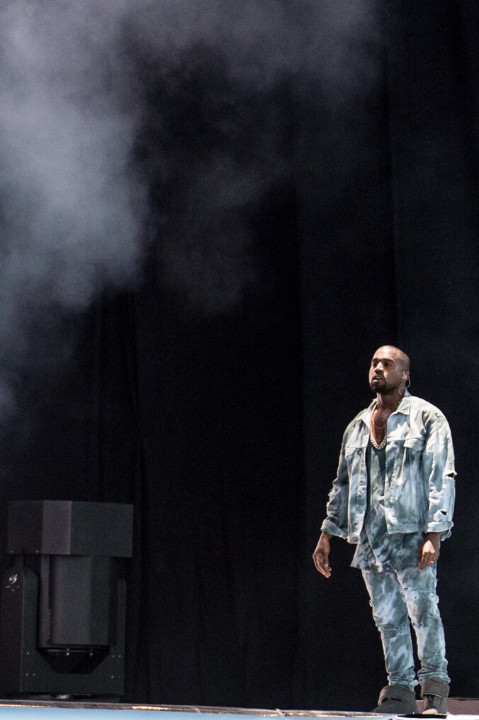 Kanye West tijdens het Wireless Festival.