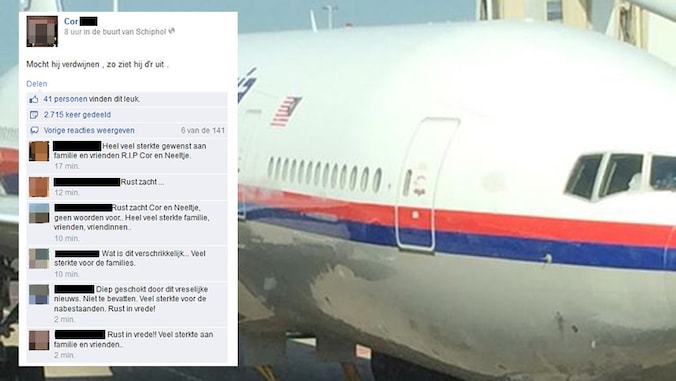 De foto die Cor voor vertrek maakte van het toestel van Malaysia Airlines dat hem en zijn vriendin naar Kuala Lumpur moest brengen.