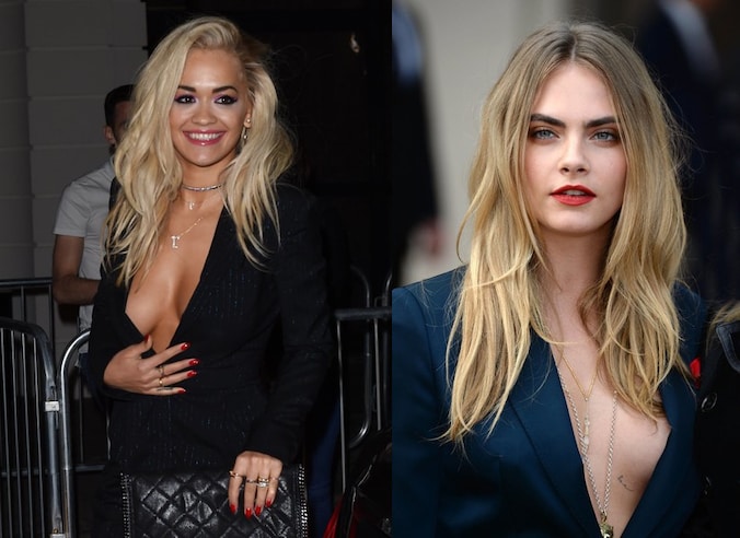 Zangeres Rita Ora gisterenavond en topmodel Cara Delevingne vandaag.