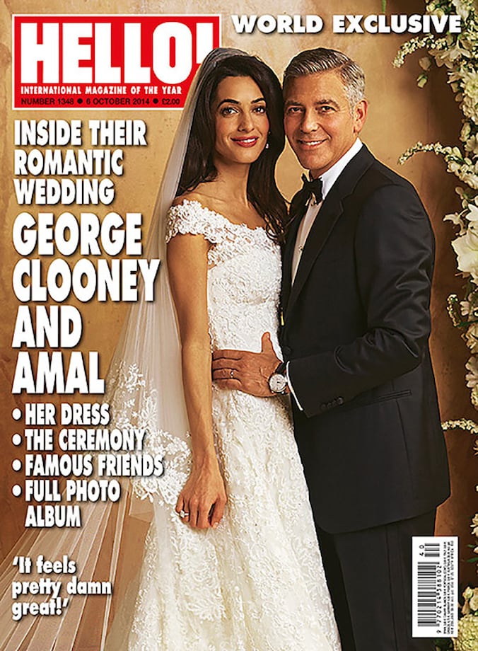 Amal schittert in Oscar de la Rente.