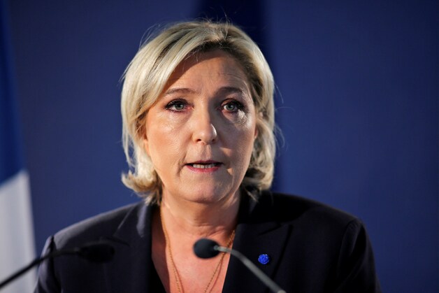 Partijleider van Front National Marine Le Pen.
