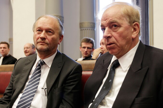 Pol Hauspie (L) en Jo Lernout (R), oprichters van Lernout &amp; Hauspie.