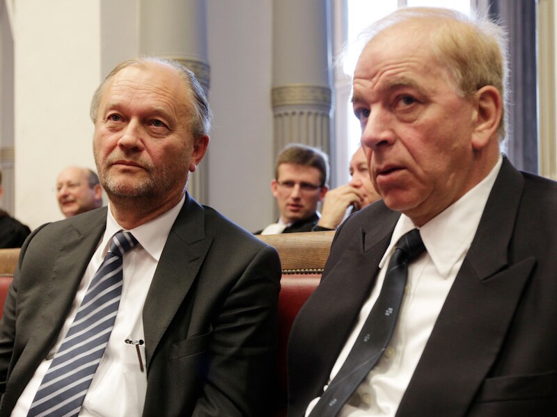 Pol Hauspie (L) en Jo Lernout (R), oprichters van Lernout &amp; Hauspie.