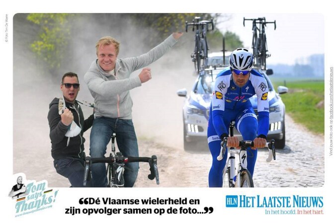 Björn Vleminckx op de foto met Tom Boonen.
