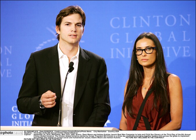Ashton Kutcher en Demi Moore in 2010.