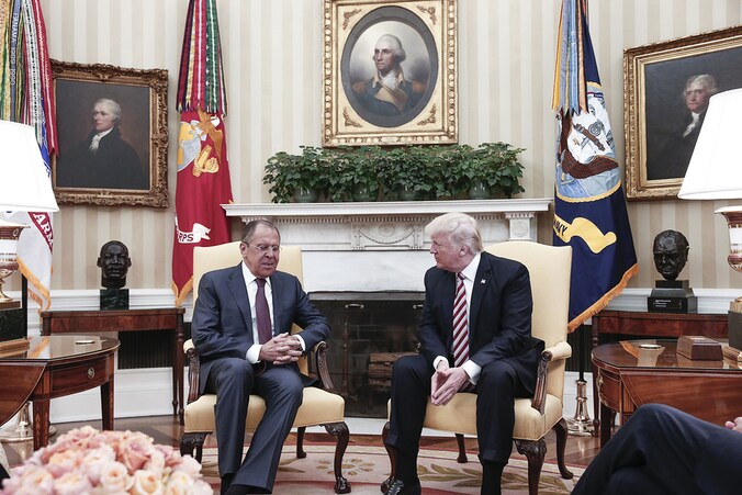 Trump en Lavrov vorige week in het Witte Huis.
