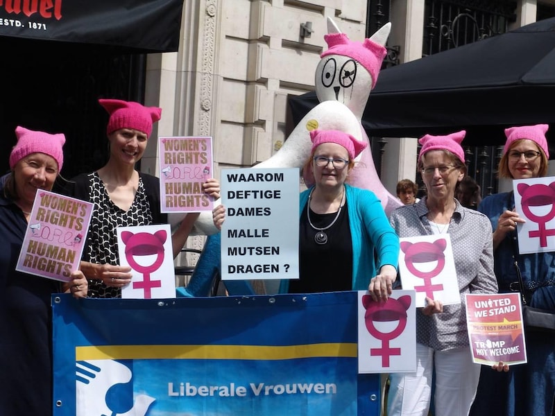 Vrouwen met 'pussyhat'