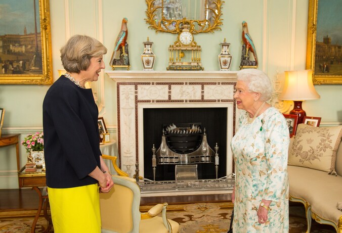 Theresa May toen ze vorige week koningin Elizabeth II meldde een nieuwe regering te zullen vormen.