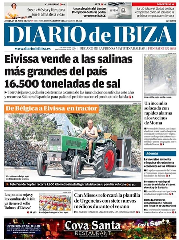 Op Ibiza zien ze wel vaker gekke dingen, maar dít hadden ze nog nooit gezien en prompt belandde de Belg op de voorpagina van een krant.