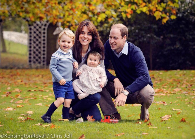 William en Kate met prins George en prinses Charlotte.