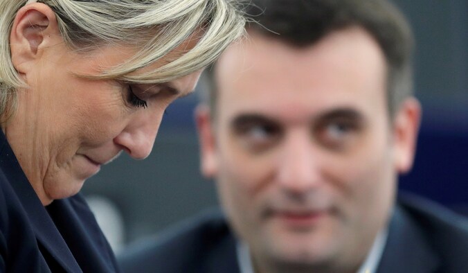 Marine Le Pen met Florian Philippot.