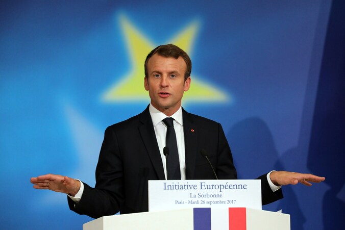 Macron deed tijdens zijn anderhalf uur durende toespraak aan de Sorbonne een aantal voorzetten voor Europese hervormingen.