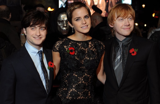 Daniel Radcliffe, Emma Watson en Rupert Grint.