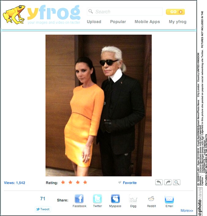 Victoria Beckham en Karl Lagerfeld.