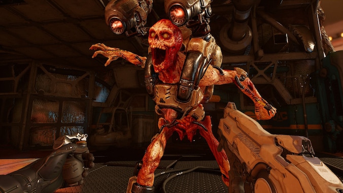 Hellegebroed aan gruzelementen schieten in Doom VFR: u kunt er gewend aan worden.