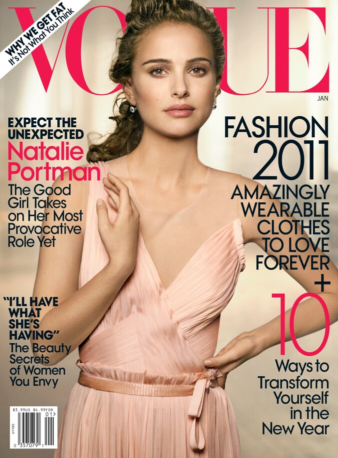 Actrice Natalie Portman op de cover van Vogue.